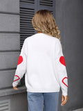 Valentine's Day Sweater Heart Button Cardigan Jacket