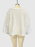 Round neck short cable knit loose solid color sweater