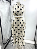 New Polka Dot Print Halter Neck Sleeveless Top Cake Skirt Set