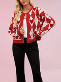 Valentine's Day Cardigan Sweater Heart Knitted Sweater Jacket