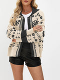 Square Neck Button Sweater Fashion Loose Cardigan Knitted Jacket