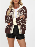 Square Neck Button Sweater Fashion Loose Cardigan Knitted Jacket