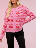 Valentine's Day Cardigan Heart Knitted Jacket