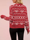 Valentine's Day Cardigan Heart Knitted Jacket