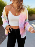 Rainbow patchwork cardigan sweater knitted jacket