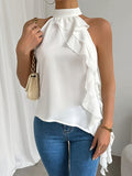 Halter neck sleeveless vest shirt