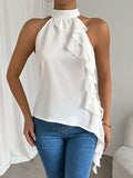 Halter neck sleeveless vest shirt