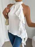 Halter neck sleeveless vest shirt