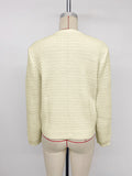 Short Metal Button Cardigan Solid Color Sweater Jacket