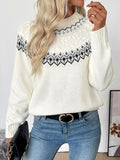 Loose knitted top pullover long-sleeved round neck knitted Fell Island sweater
