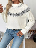 Loose knitted top pullover long-sleeved round neck knitted Fell Island sweater