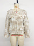 Elegant beaded slim-fit Chanel-style cardigan jacket
