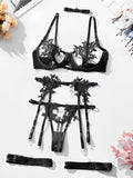 New Embroidered See-Through Sexy Lingerie Bra Set