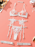 New Embroidered See-Through Sexy Lingerie Bra Set