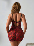 New nightclub leopard print sexy lingerie set, featuring a cute and alluring leopard print bodycon skirt.