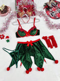 Christmas-themed sexy velvet uniform lingerie set