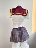 New super short sexy lingerie, preppy style uniform temptation plaid mesh skirt lingerie