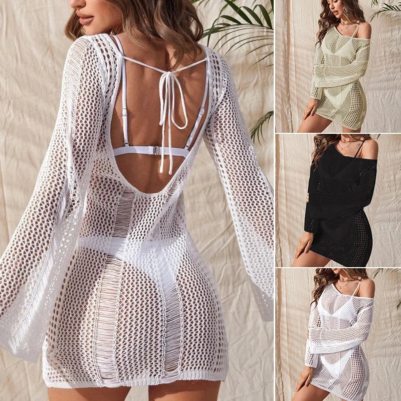 White Knit Cut-Out Beach Pullover Camisole Top