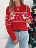 Christmas deer pattern lantern long-sleeved pullover sweater